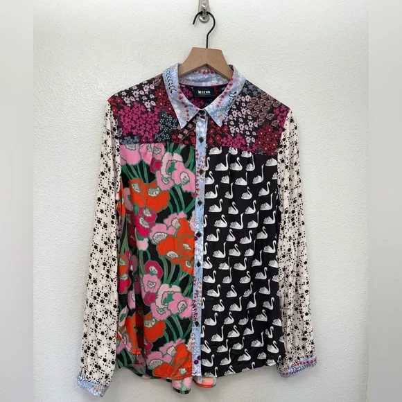 Maeve by Anthropologie The Paz Button-Down Shirt Large - Picture 2 of 9